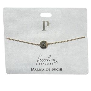 Marina De Buchi Initial Letter P Bracelet: Bespoke Jewelry Freedom Bracelet NWT